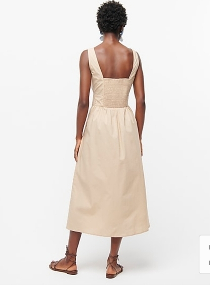 J Crew Button Front Cotton Popplin Dress - Picture 3 of 12